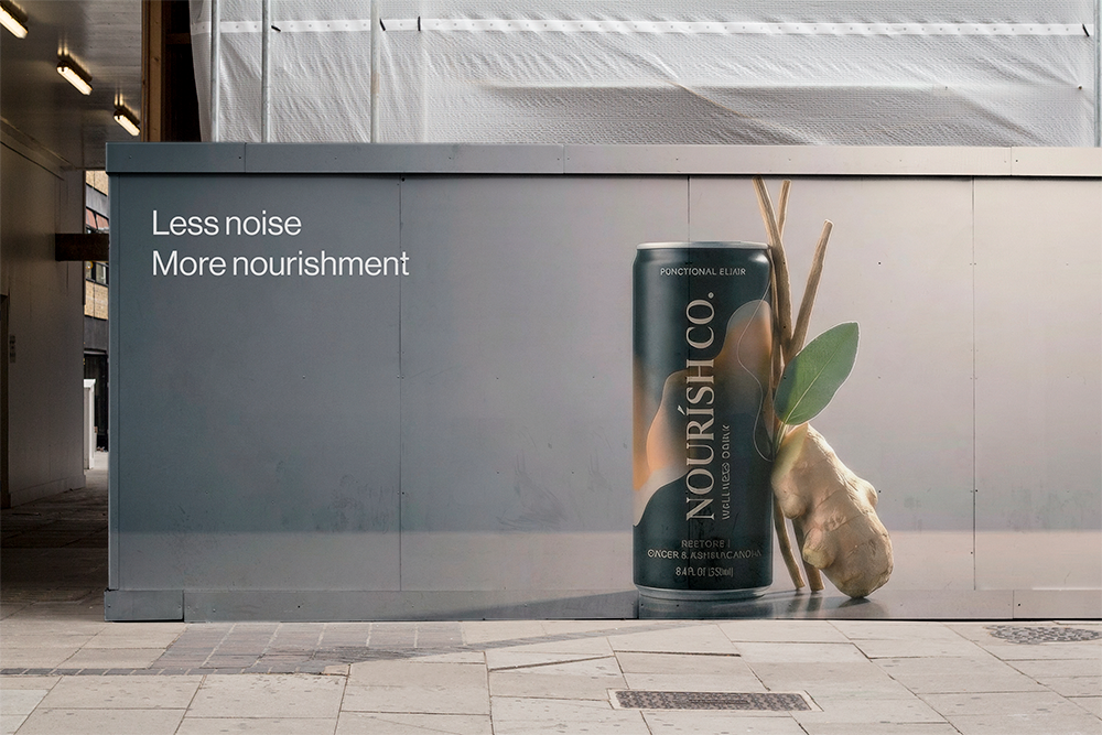Nourish Co. campaign — street hoarding mockup